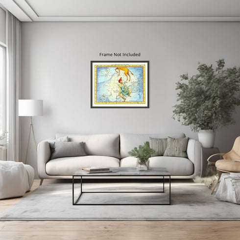 Posterizer 1 pcs-1776 star chart of the constellations Camelopardal & Auriga-Astrology & Zodiac Art-Astronomy & Celestial Art- UNFRAMED Wall Art...