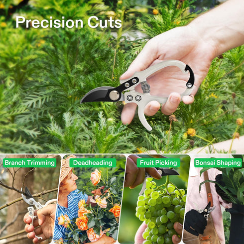 VIVOSUN Bypass Pruning Shears, Lightweight Hand Pruner, Ergonomic Garden Shears for Cutting Flowers, Trimming Plants Branches, 6" Garden Clippers ...