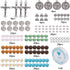 SUNNYCLUE 1 Box 276Pcs Rosary Cross Charms Round Cross Beads Beading Bracelets Making Kit DIY Synthetic Turquoise Beaded Adjustable Stretch Rosary...