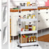 SPACEKEEPER Slim Rolling Storage Cart 4 Tier Bathroom Organizer Mobile Shelving Unit Storage Rolling Utility Cart Tower Rack for Kitchen Bathroom ...