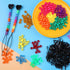 KAMJUNTAR 2810pcs Pony Beads Bracelet Making Kit,DIY Jewelry Making Kit Hair Beads 24 Colors Rainbow Plastic Kandi Beads 1000 Elastic Rubber Bands...