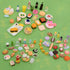 100Pcs Miniature Food with Storage Box Mini Food Miniature Doll House Accessories Small Resin Doll Food Dollhouse Food Set for Pretend Play Kitche...