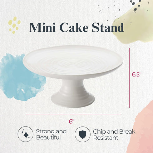 Portmeirion Sophie Conran White Mini Cake Stand | 6.5 Inch Cupcake Stand for Dessert Display at Weddings and Birthday Parties | Made from Fine Por...