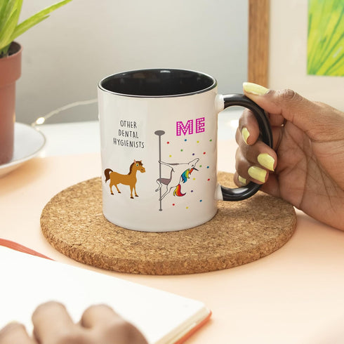 YouNique Dental Hygienist Mug, 11 Ounces, Registered Dental Hygienist Cup for Women, Dental Hygiene Coffee Mug, Dental Hygienist Gifts (Black Hand...