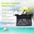 Rolling Nomad 10.2x7.6x0.4 Medium Black Mesh Zipper Bag, Waterproof Travel Pouch, Pouch with Clip for Toiletries, Cosmetics, Accessories, Storage...