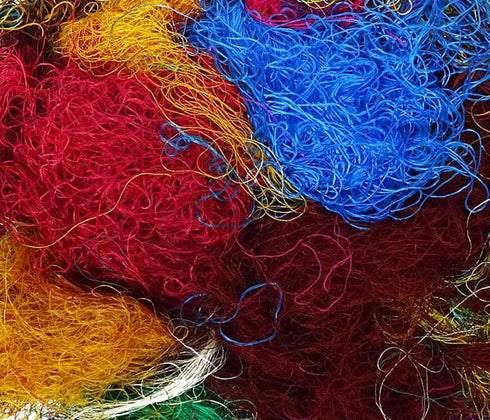 Saree Silk Fiber Multicolor Throwsters Waste for Felting, Spinning Fiber - 100 gm (3.52 oz)......