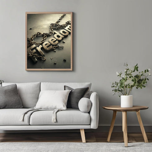 Posterizer-freedom-broken chains-inspiring typography art -2-Abstract & Modern Art Gift for Men Women Teens Decor for Home & Office- unframed wall...