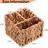 Remote Control Holder Wicker Desk Organizer Divided Storage Basket,Hand Woven Cosmetic Storage Box with 3 Compartments,Water Hyacinth Remote Contr...