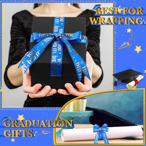 Moukeren 3 Roll Class of 2024 Graduation Ribbon Graduation Party Favors Decor 1 Inch Congratulations Ribbon DIY Congrats Grad Ribbon Art Fabric Ri...