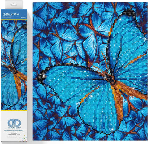 DIAMOND DOTZ ® - Flutter by Blue, Partial Drill, Round Dotz, Diamond Painting Kits, Diamond Art Kits for Adults, Gem Art, Diamond Art, Kits, 12"x1...