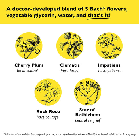 Bach RESCUE Remedy Dropper 20mL, Natural Stress Relief, Homeopathic Flower Essence, Vegan, Gluten & Sugar-Free, Non-Habit Forming (Non-Alcohol For...