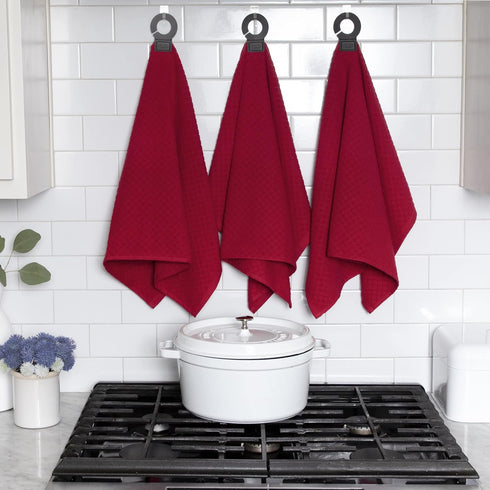 Ritz Premium Hook and Hang Towel, (2-Pack), 18" x 28", Long-Lasting Durable Rubber Hook, Highly Absorbent Super Soft Hand Cloths for Kitchen, Bath...