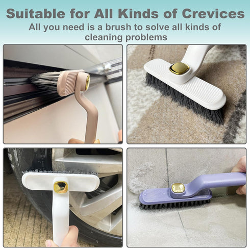 3 Pcs 360-Degree Rotating Multi-Function Hard Bristle Crevice Cleaning Brush, 3-in-1 V-Shaped Grout Brush, Kitchen Brush Clean, Scrub Brushes for ...