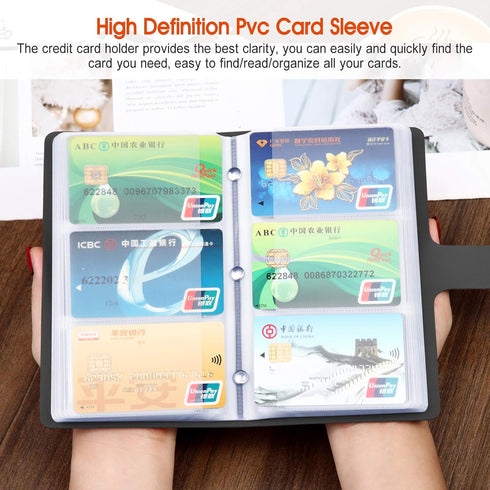 RFID Credit Card Holder for Women & Men, Large Business Card Holder and Credit Card Organizer, Credit Card Organizer with 96 Card Slots,Store All ...