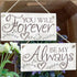 Meijiafei 'You Will Forever Be My Always' Love Sign - Vintage PVC Door Sign/Plaque 10"x5"...