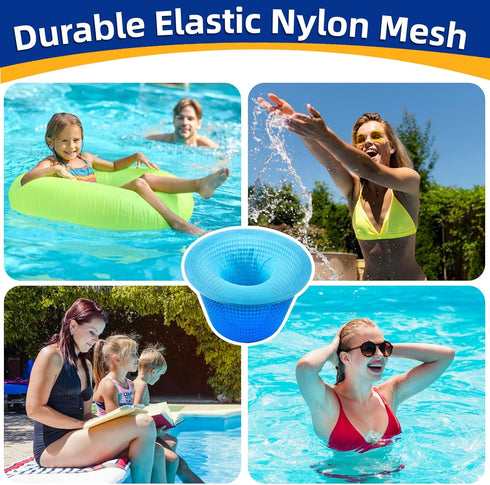 50 Pack Pool Skimmer Socks,Blue Pool Filter Socks for Skimmer Basket for Above Ground and Inground Pool Fine Mesh Screen Pool Skimmer Scum Socks S...