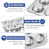 TeamFar Muffin Pan, 6 Cup Muffin Pan for Baking, Cupcake Pan Muffin Tin Tray Set Stainless Steel for Making Cakes Cornbread Quiche and More, Healt...