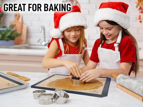 Zulay Kitchen 16.5"x11.6" 2-Pack Silicone Baking Mat Sheet - Reusable Silicone Baking Sheet - Easy & Convenient Nonstick Baking Supplies - Silicon...