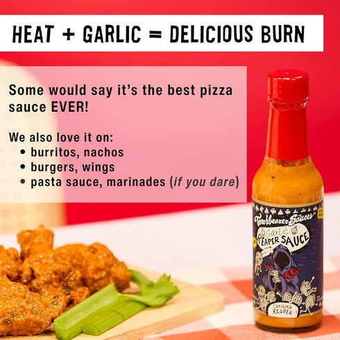 Torchbearer Sauces Garlic Reaper Sauce, 5 oz Garlic & Carolina Reaper Hot Sauce, Heat Level 9 - Featured on Hot Ones - All Natural, Extract-Free, ...