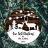 Our First Christmas as Mr & Mrs Deer Christmas 2024 Tree Ornament - Couple Newlywed (White and Brown)...