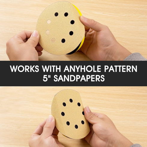 3PCS Hook and Loop Hand Sanding Block Plus 1 Cleaning Brush 5 Inch Round and Mouse Sanding Blocks Hand Sanders for Wood Sanding Blocks Auto Body H...