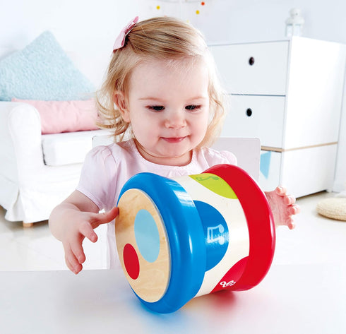 (Baby Drum) - Hape Baby Drum Colourful Rolling Drum Musical Instrument Toy For Toddlers, Rhythm & Sound Learning, Battery Powered (E0333)...