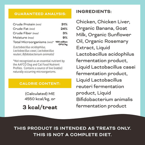 Primal Freeze Dried Dog Treats; Chicken & Banana Dog Treats with Goat Milk for Dogs, Peelin' Fantastic, Grain Free Training Treats for Dogs with P...