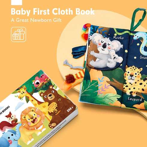 Baby Books 0-6 Months,Infant Tummy Time Toys High Contrast Sensory Baby Toys 6 to 12 Months Touch Feel Book Gift Christmas Stocking Stuffers for B...