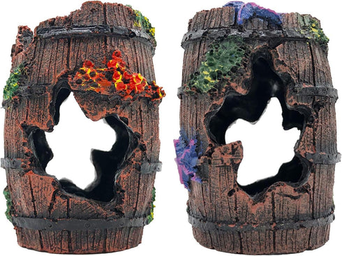 Faeshoo Fish Tank Decoration Betta Fish Tank Decorations Accessories for Aquarium Tank, Starfish Barrel x 1pc, Aquatic Plants x 4pcs...