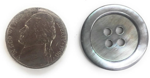 5 Premium Grey Mother of Pearl - Ocean Pearl Buttons Set- Grey Color Shell Sportcoats, Suits, Dres Etcses...