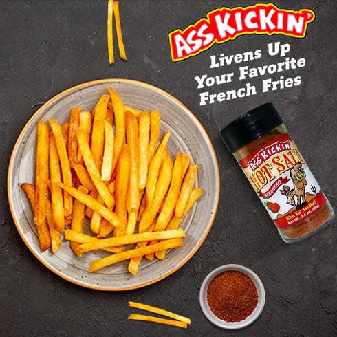 ASS KICKIN' Habanero Hot Spicy Salt - 3.4oz. Shaker Jar - Perfect Flavored Hot Salt for Popcorn Seasoning, Margarita Salt and French Fry Seasoning...