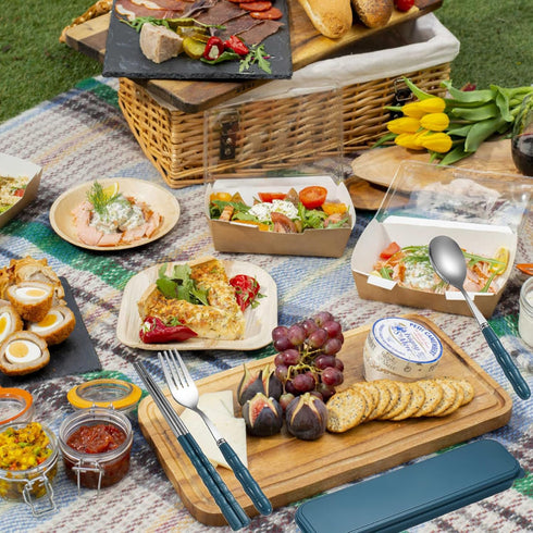 Travel Utensils Portable Silverware Cutlery Set Stainless Steel Reusable Flatware Portable Fork Spoon Chopsticks with Case for Camping Picnic Hiki...