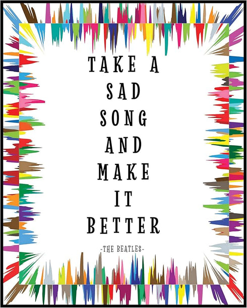 Posterizer 1 pcs-Hey Jude-Take a Bad Song, Make It Better-The Beatles-Musical Art Collection-Quotes-Gift for Music Fans- Decor for Gym, Studio- un...