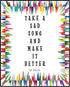 Posterizer 1 pcs-Hey Jude-Take a Bad Song, Make It Better-The Beatles-Musical Art Collection-Quotes-Gift for Music Fans- Decor for Gym, Studio- un...