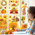 Thanksgiving Fall Window Clings Decorations, 10 Sheets Thanksgiving Window Stickers for Kids Home Office Classroom Party Glass Windows Double Side...