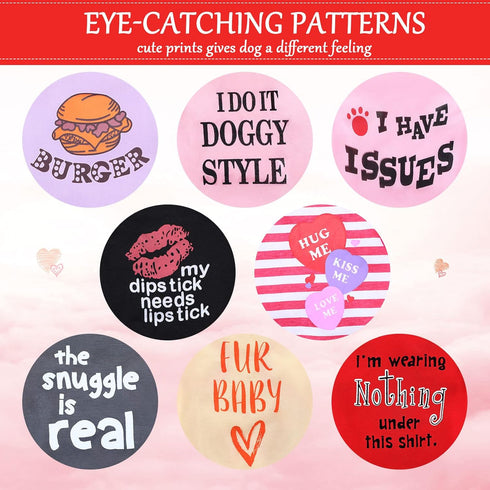 8 Pieces Pet Shirts Printed Puppy Shirts Soft Dog Shirt Pullover Dog T Shirts Cute Dog Sweatshirts Valentine's Day Puppy Girl Clothes Dog Outfits ...