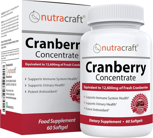 #1 Cranberry Extract Supplement for Bladder & Urinary Tract Support | 12,600 mg of Fresh Cranberries, Vitamin C & E and Polyphenols | Lab Tested &...