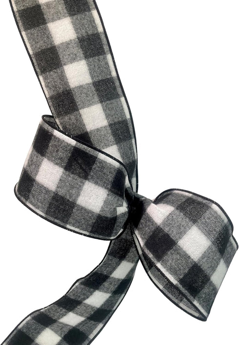 Lumberjack Ribbon,4" Wide x 10 Yards, Black White Buffalo Check Ribbon - Fuzzy Flannel : Lumberjack Party Supplies :...