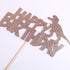 happy birthday cake topper rose gold glitter dinosaur cake topper boy and girl dinosaur theme birthday party cake decoration...