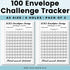 100 Envelopes Money Saving Challenge Binder, Easy and Fun Way to Save $5,050, A5 Budget Book with Cash Envelopes Kit,Black,White...