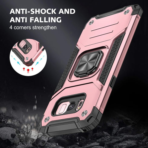 YmhxcY Galaxy S8 Case, Samsung S8 Case with HD Screen Protector, Armor Grade Case with Rotating Holder Kickstand Non-Slip Hybrid Rugged Phone Case...