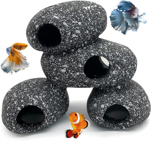 Hamiledyi Cichlid Rock Cave Betta Hideout Resin Aquarium Decoration Caves Small Fish Shelter Stone Hideaway Resin Fish Tank Accessories Ornaments ...