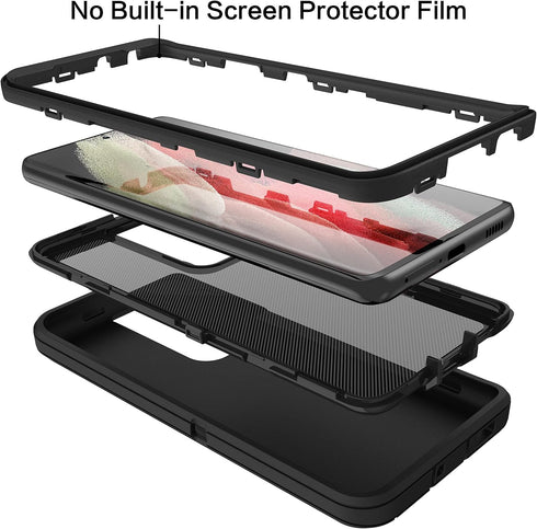 MXX Case Compatible with Galaxy S21 Ultra Case, 3-Layer Super Full Heavy Duty Body Bumper Cover/Shock Protection/Dust Proof, Designed for Samsung ...
