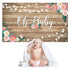 Rustic Wood Baby Shower Backdrop Banner Oh Baby Floral Baby Shower Decorations Background for Girls and Boys Wood Floor Flower Wall Newborn Birthd...