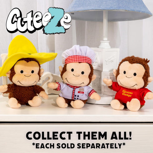KIDS PREFERRED Curious George Cuteeze Monkey Stuffed Animal Plush Cooking Chef Toys Soft Cuddle Plushie Gifts for Baby and Toddler Boys and Girls ...