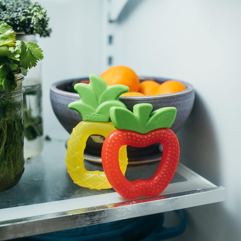 Dr. Brown's AquaCool Water-Filled Baby Teether, Cools & Massages Sore Gums, BPA Free, Pineapple and Apple, 2 Pack, 3m+...