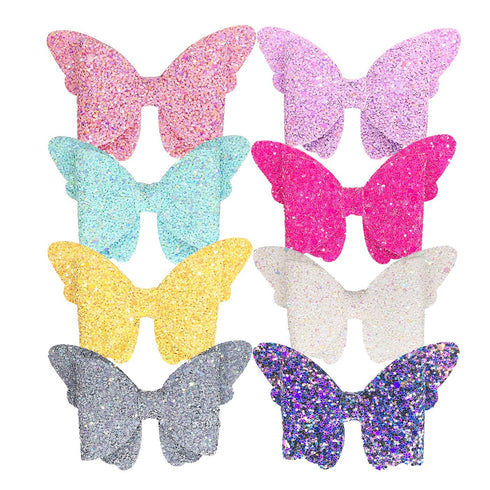 Yazon Baby Girls Glitter Bows Clips Sparkly Butterfly Bows Hair Clips for Toddler Kids Teens 8pcs...