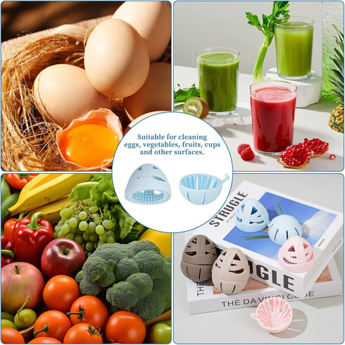 Egg Brush,Egg Cleaner for Fresh Eggs, Silicone Multifunctional Vegetable/Egg Scrubber Egg Washer,Reusable Cleaning Tools for Egg Washer (Z_Blue 1p...