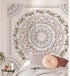 Simpkeely Sketched Floral Medallion Tapestry, Bohemian Mandala Wall Hanging Tapestries, Indian Art Print Mural for Bedroom Living Room Dorm Home D...