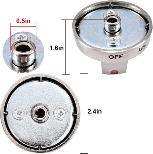DG64-00473A Burner Dial Knob (Upgrade&Durable) with Metal Ring for Samsung Range Oven Replaces DG64-00347A,AP5917439, PS9606608